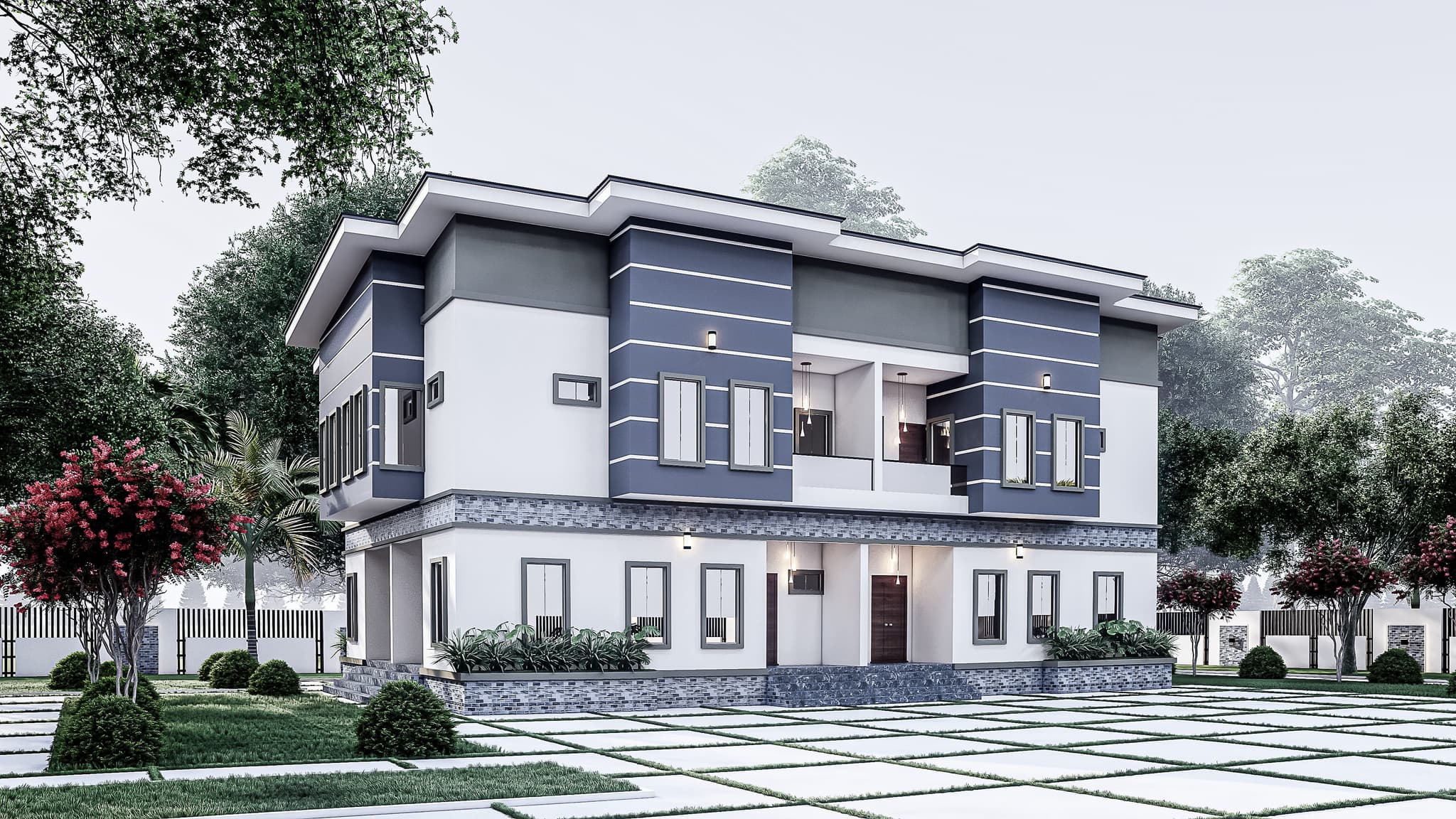 Modern Four 2-Bedroom Duplex Apartment Block – Functional & Spacious Design-4