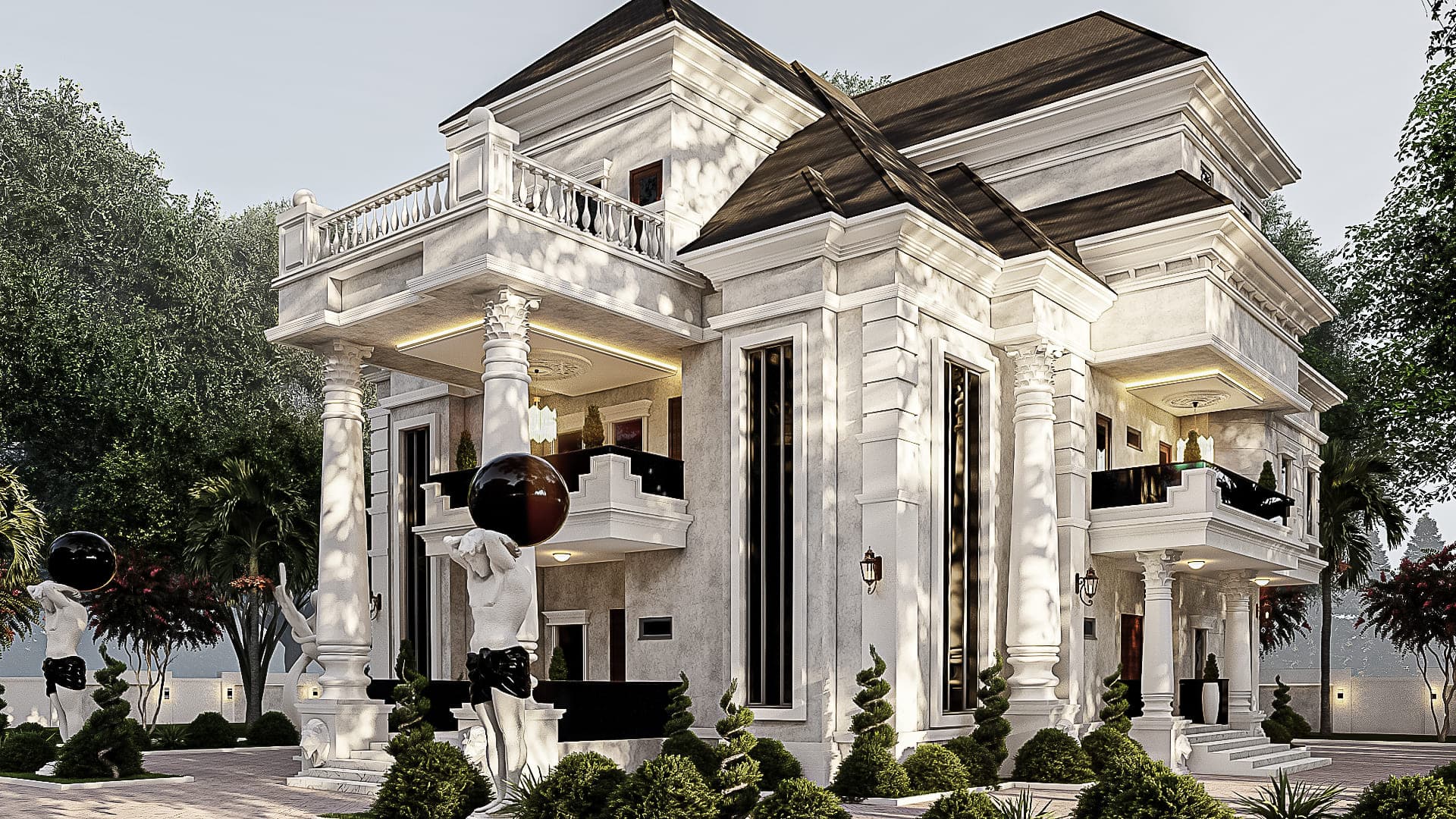 Grand 6-Bedroom Duplex with Pent Floor, Expansive Living Spaces, and Multiple Sit-Outs-1