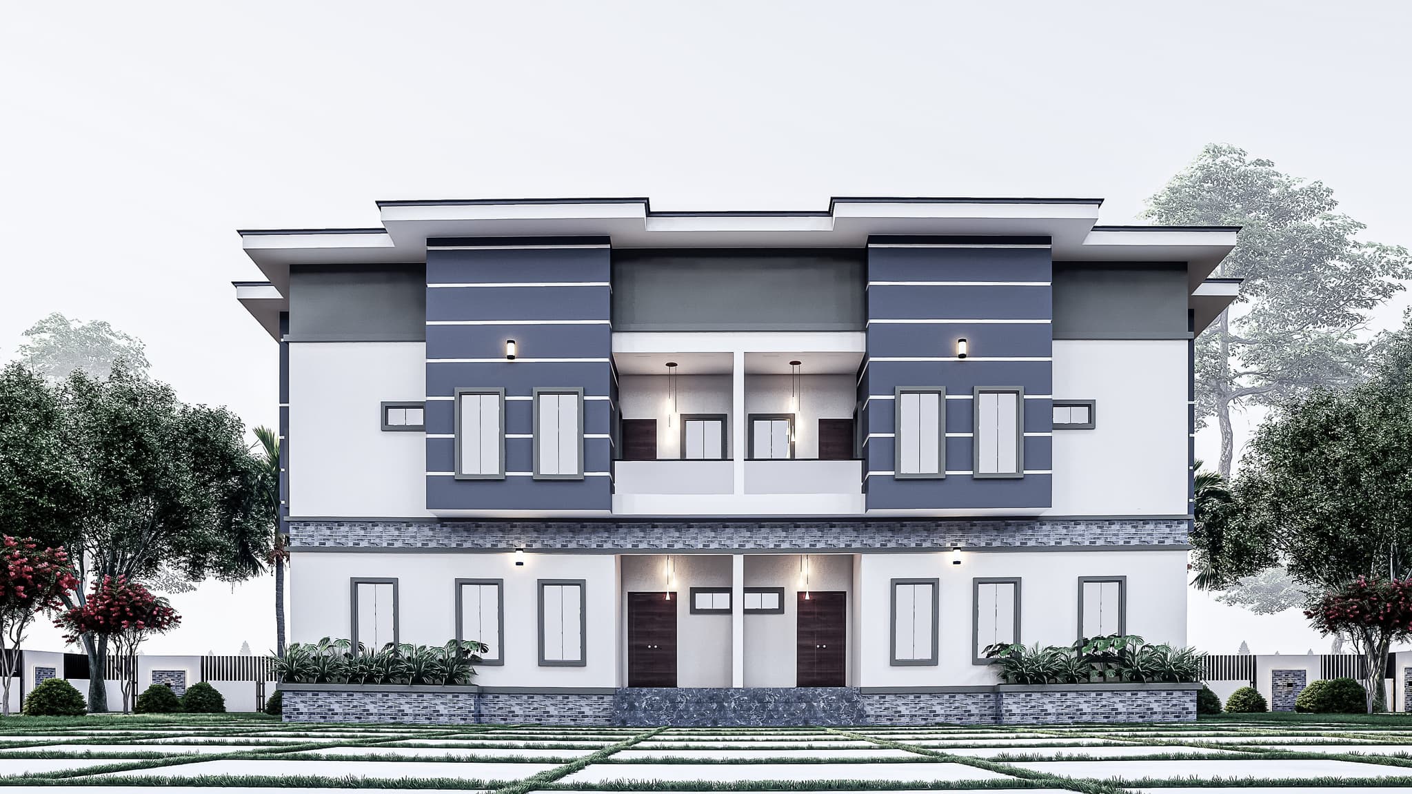 Modern Four 2-Bedroom Duplex Apartment Block – Functional & Spacious Design-1